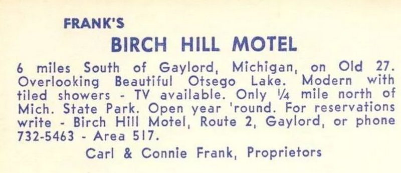 Birch Hill Motel (White Birch Motel, Perrins Motel) - Postcard (newer photo)